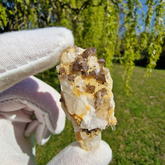 Scheelite on Quartz - Chenzou, China.