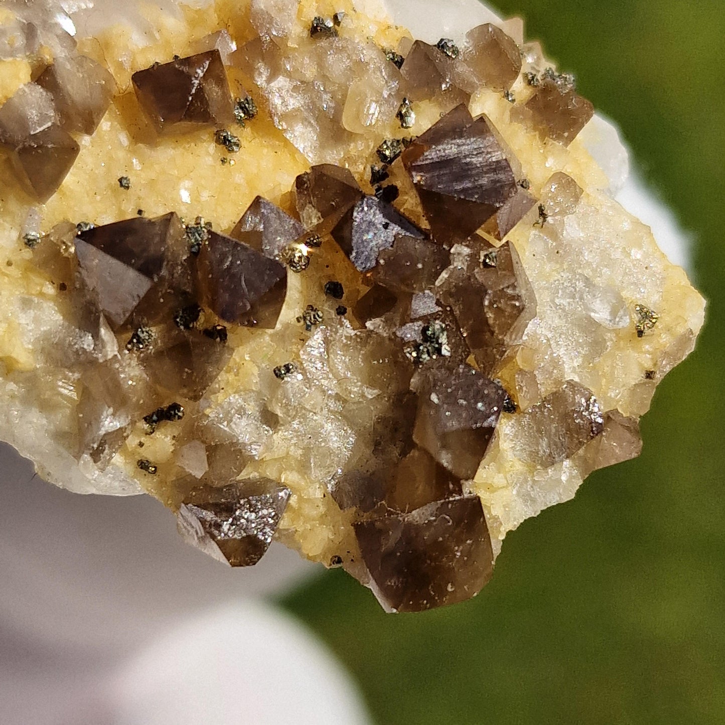Scheelite on Quartz - Chenzou, China.