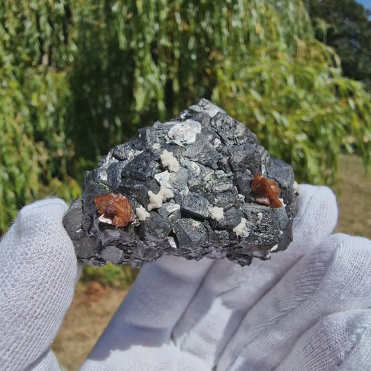 Genthelvite and Dolomite on Magnetite - Huanggang Mine, China.