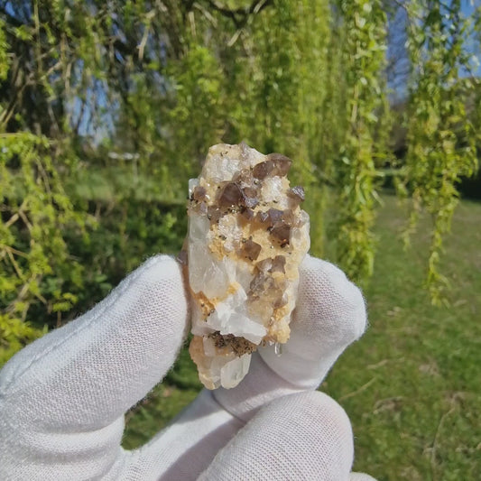 Scheelite on Quartz - Chenzou, China.