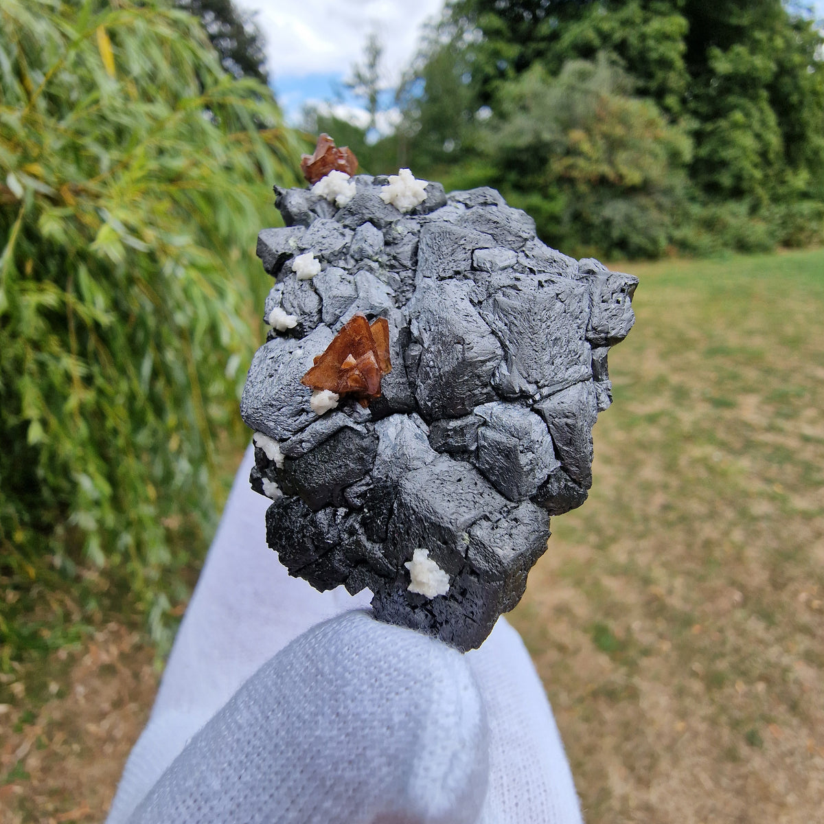 Genthelvite and Dolomite on Magnetite - Huanggang Mine, China.