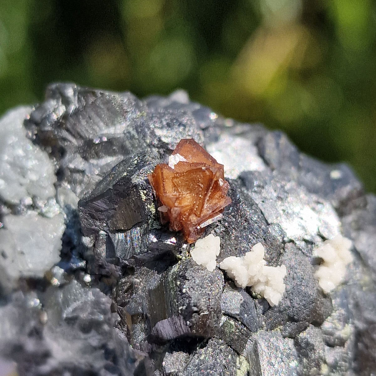 Genthelvite and Dolomite on Magnetite - Huanggang Mine, China.