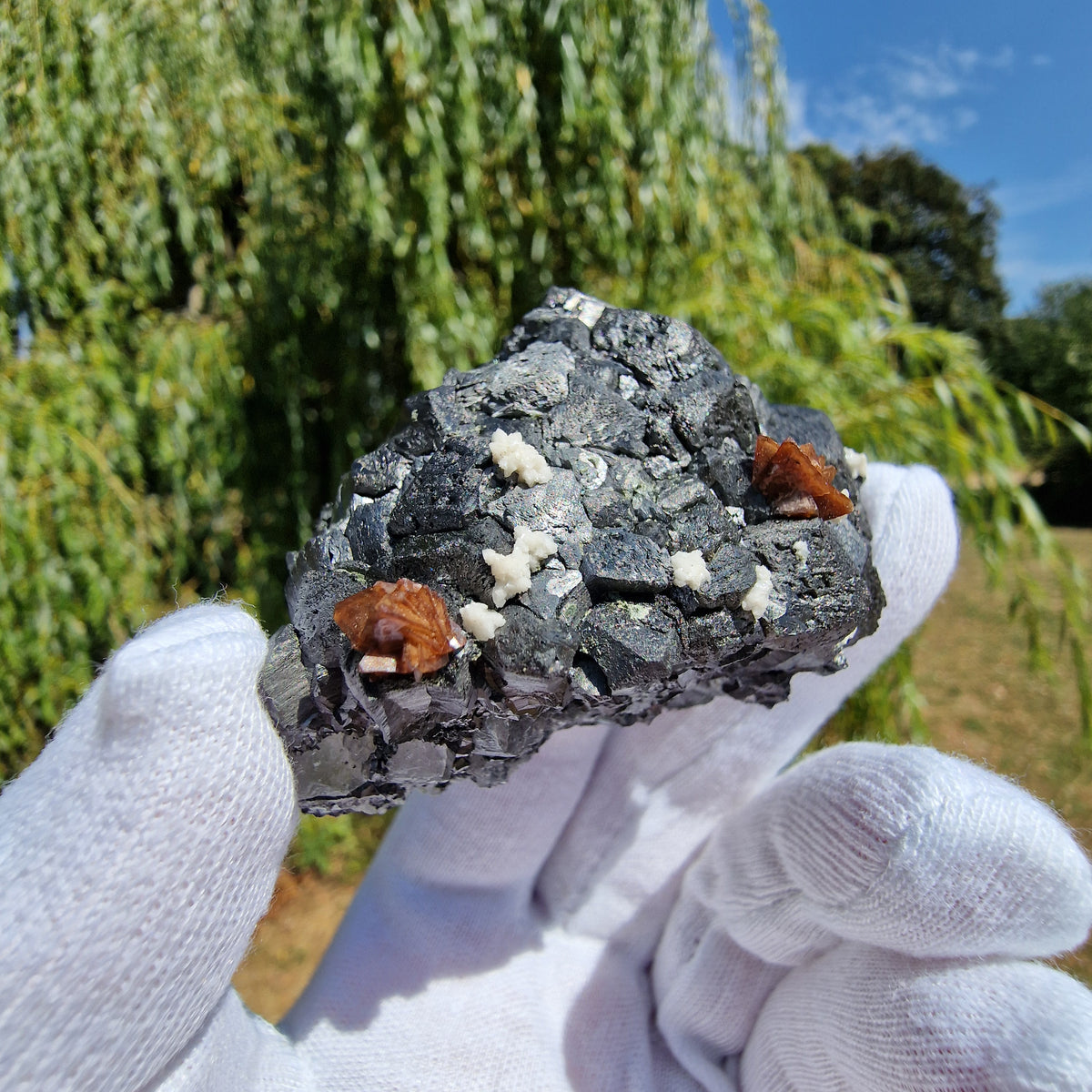 Genthelvite and Dolomite on Magnetite - Huanggang Mine, China.