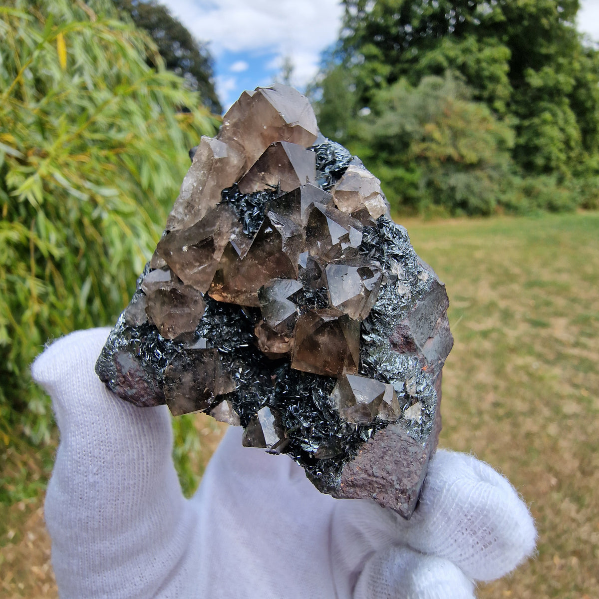 Smoky Quartz and Specularite on Hematite - Beckermet Mine, England, UK.