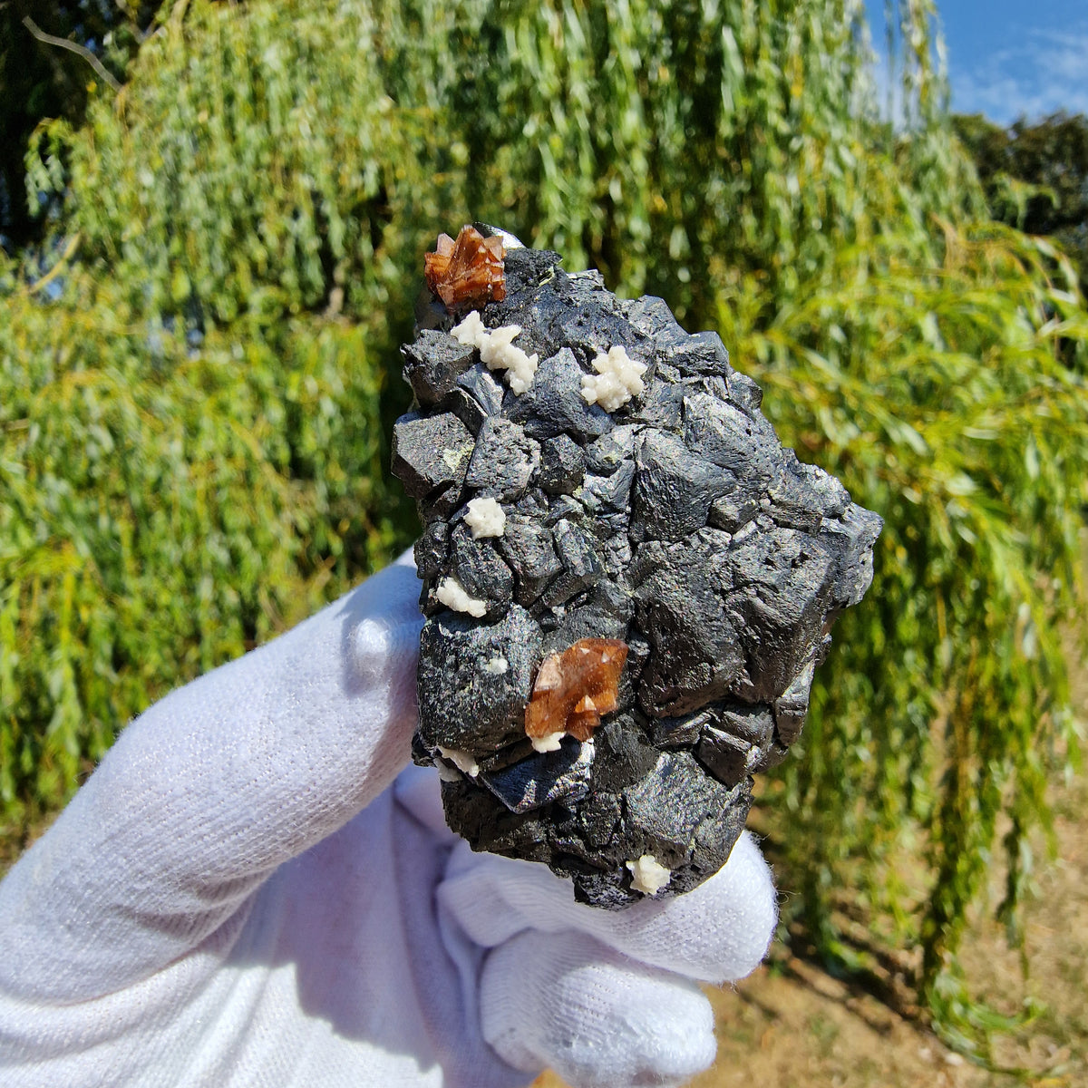 Genthelvite and Dolomite on Magnetite - Huanggang Mine, China.