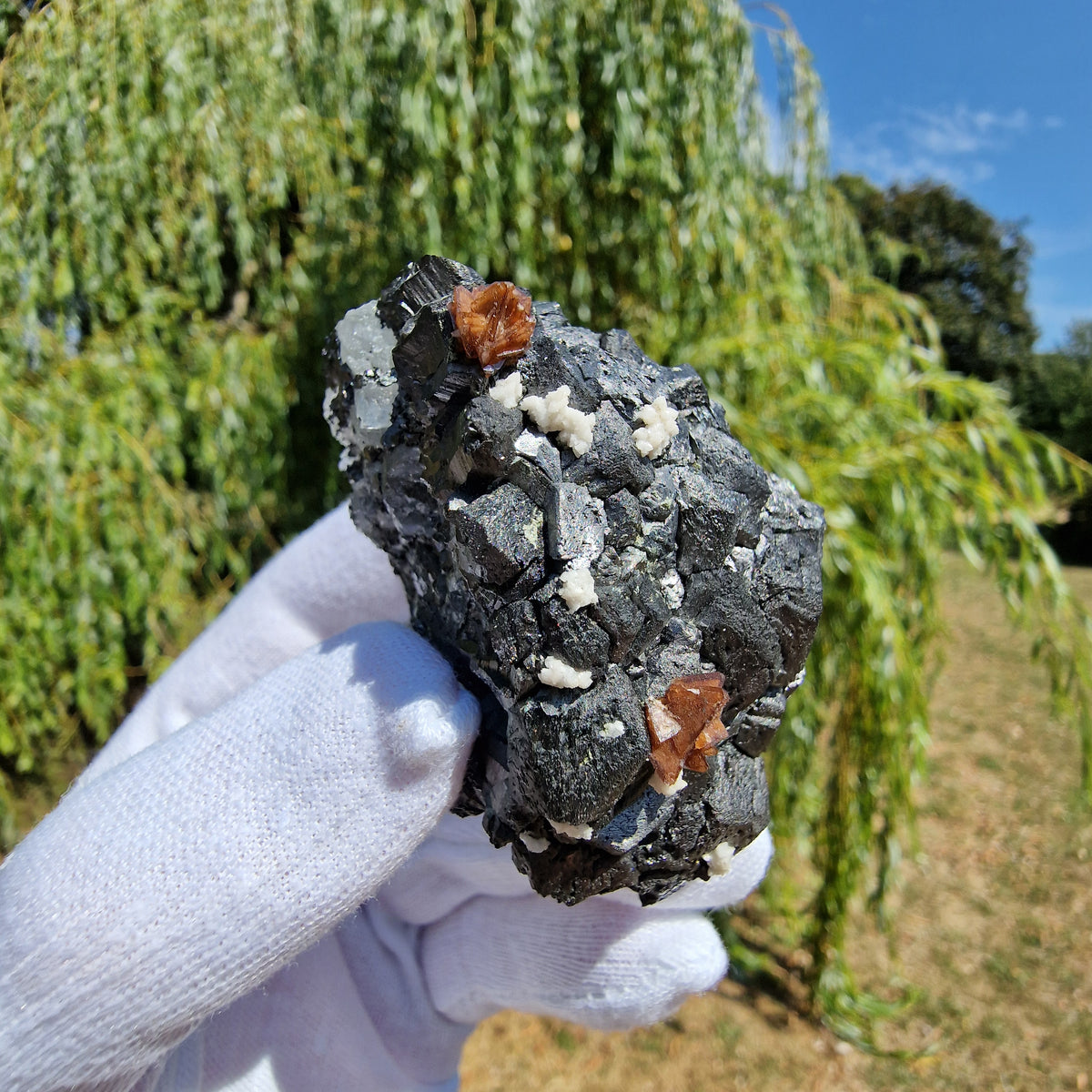 Genthelvite and Dolomite on Magnetite - Huanggang Mine, China.