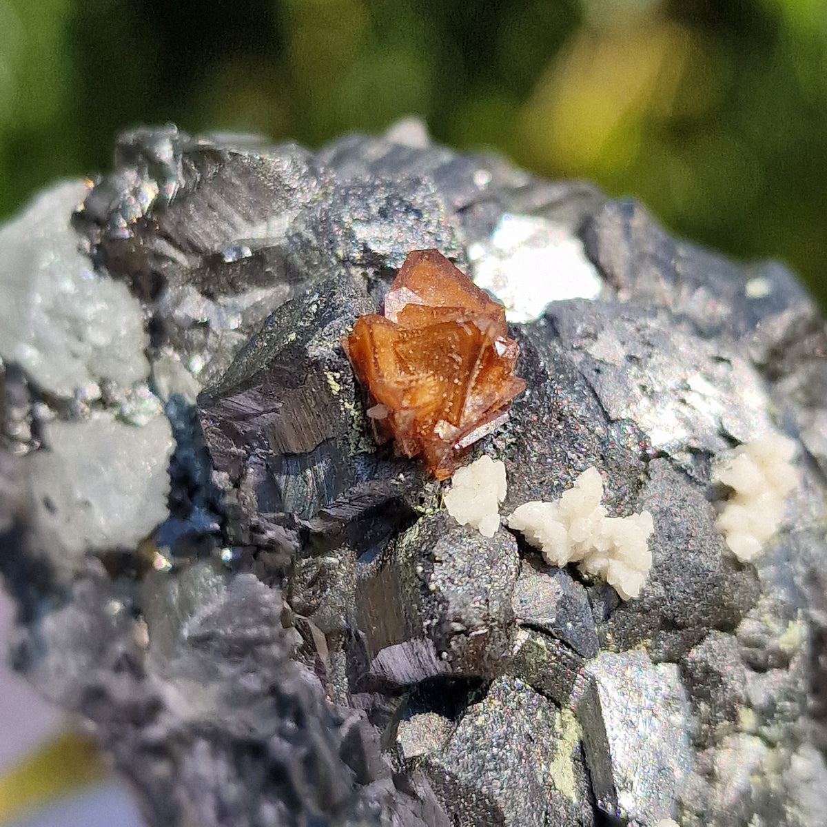 Genthelvite and Dolomite on Magnetite - Huanggang Mine, China.