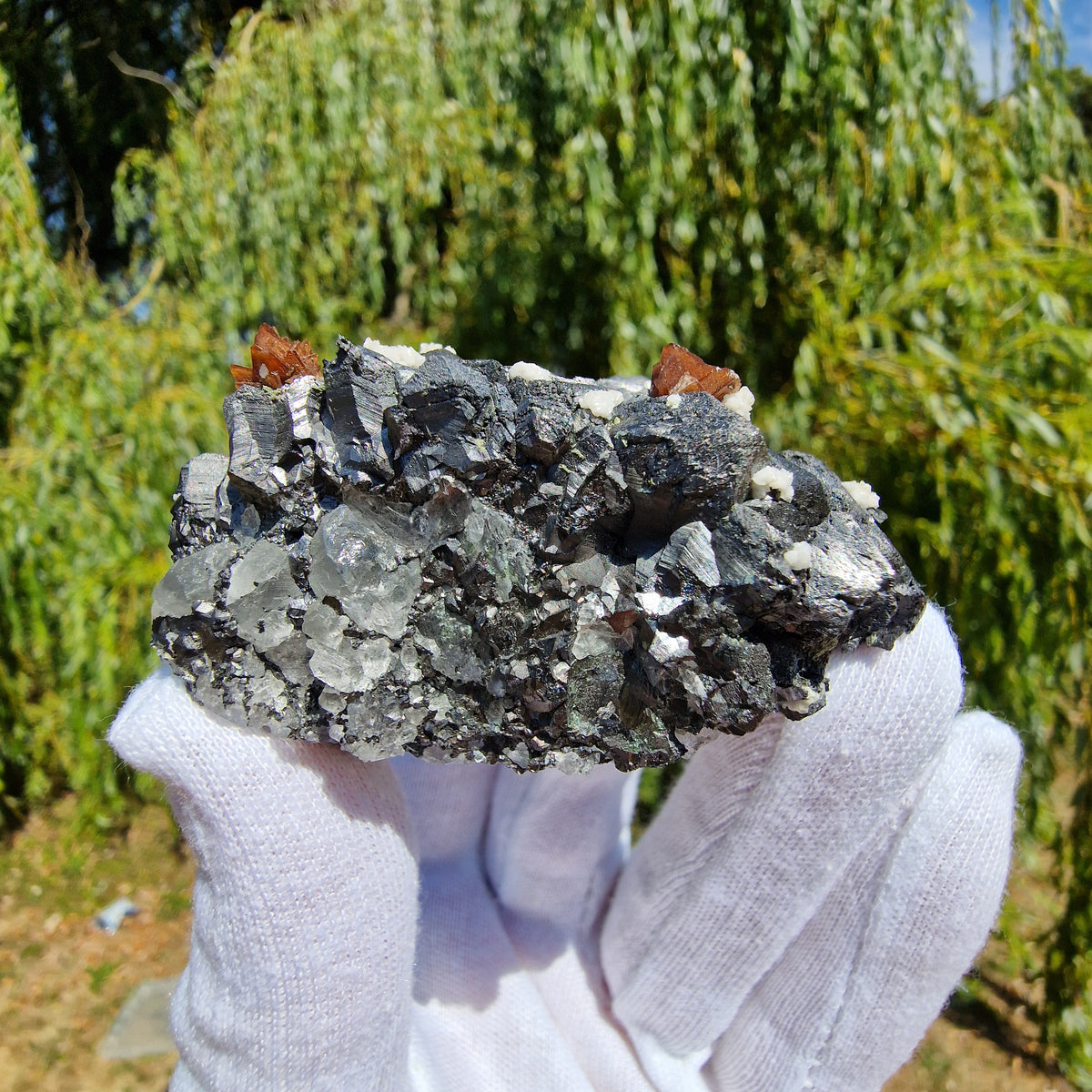 Genthelvite and Dolomite on Magnetite - Huanggang Mine, China.