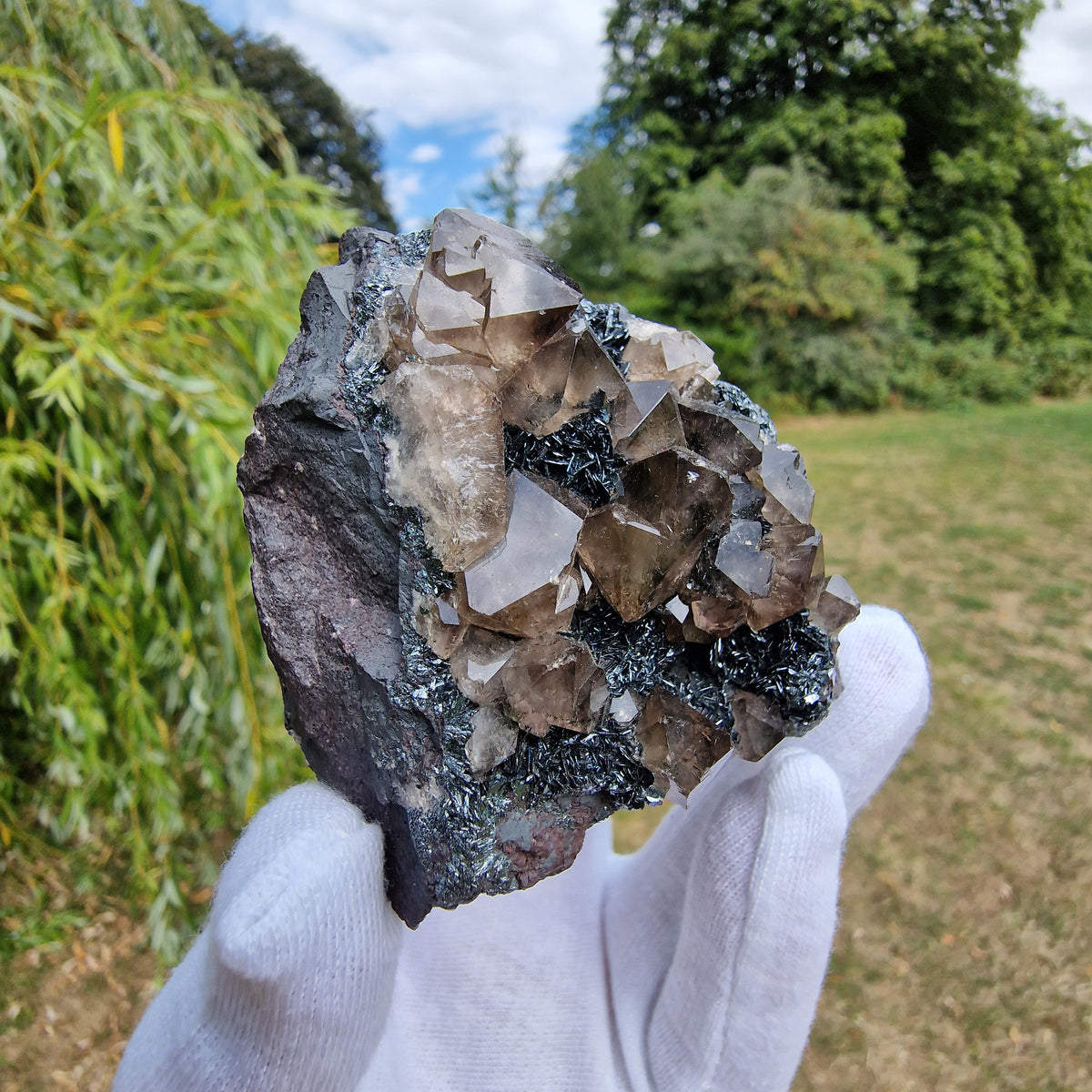 Smoky Quartz and Specularite on Hematite - Beckermet Mine, England, UK.
