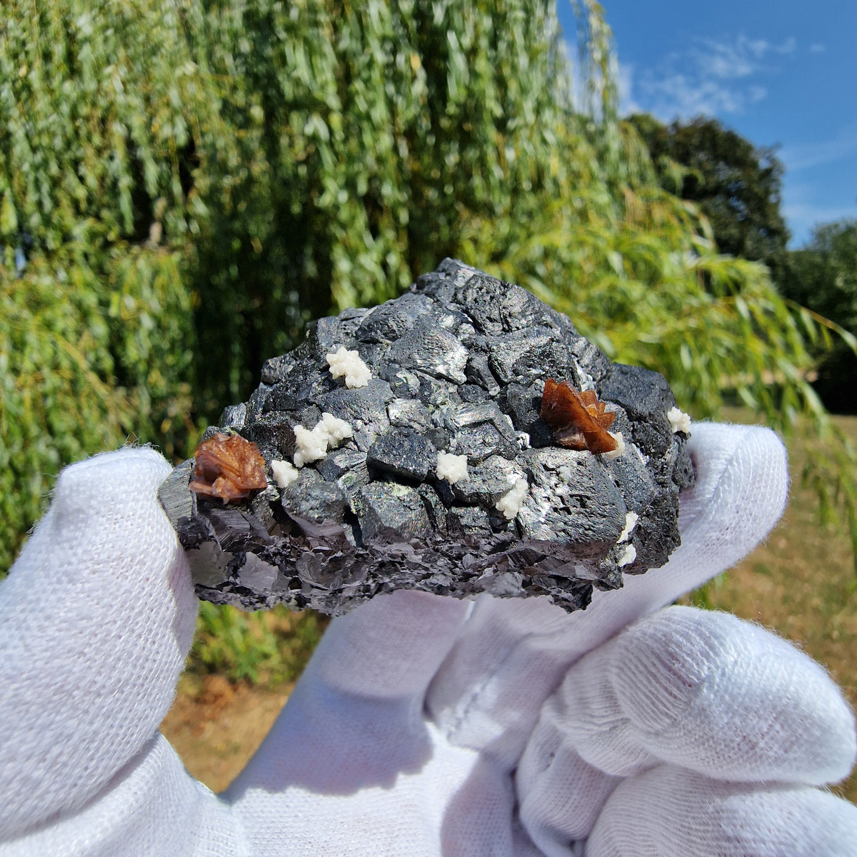 Genthelvite and Dolomite on Magnetite - Huanggang Mine, China.
