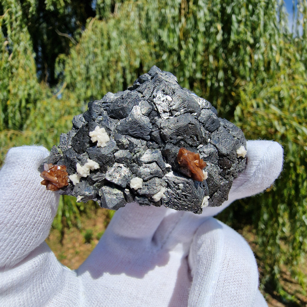 Genthelvite and Dolomite on Magnetite - Huanggang Mine, China.