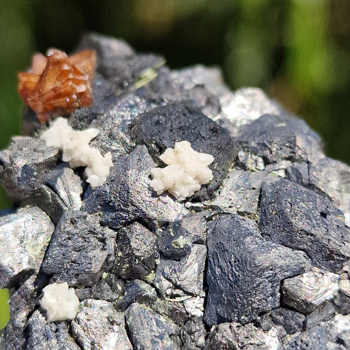 Genthelvite and Dolomite on Magnetite - Huanggang Mine, China.