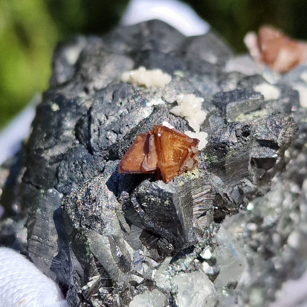 Genthelvite and Dolomite on Magnetite - Huanggang Mine, China.