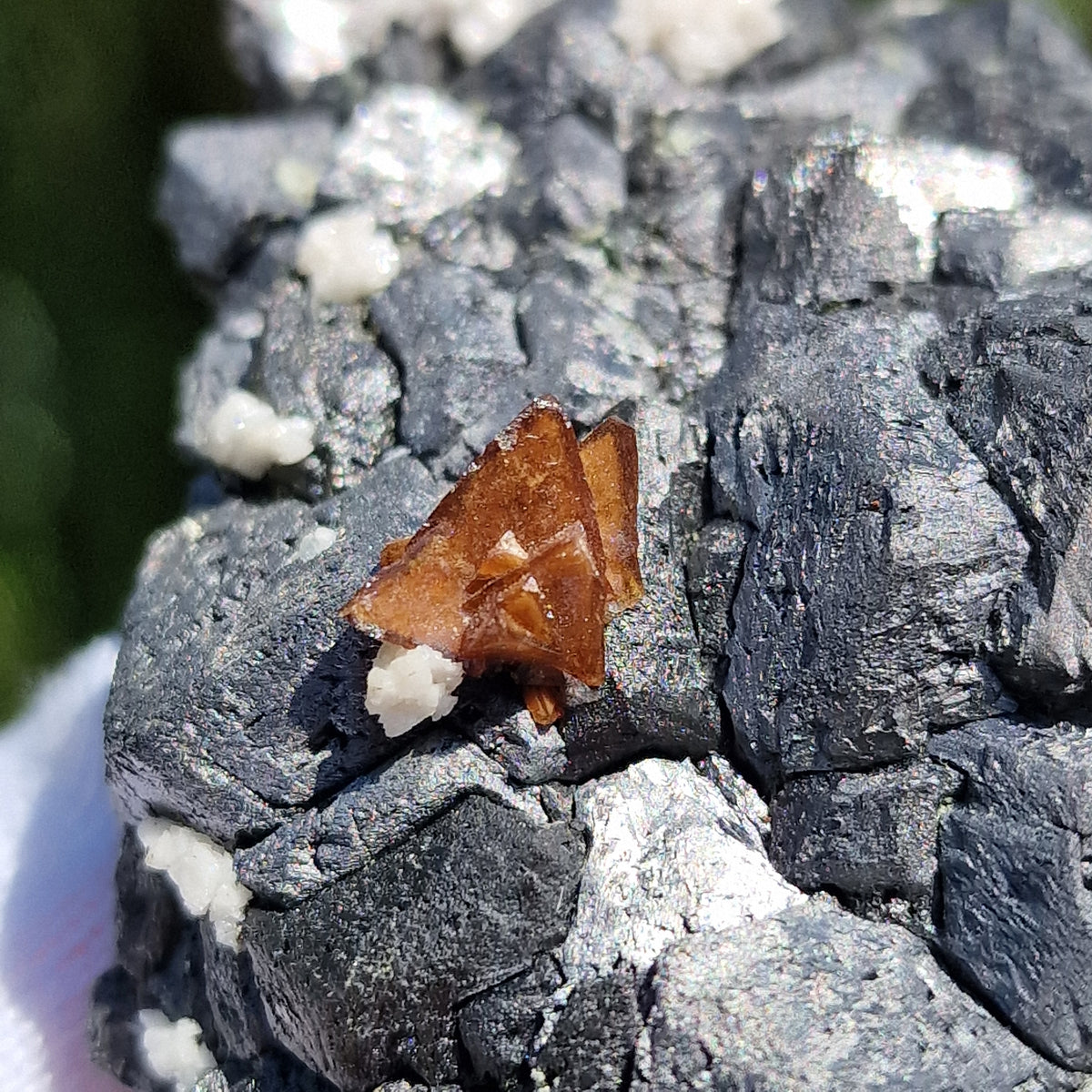 Genthelvite and Dolomite on Magnetite - Huanggang Mine, China.